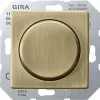 Светорегулятор поворотно-нажимной Gira ClassiX для ламп накаливания 230в и электронных трансформаторов 12в, без нейтрали, бронза
