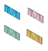 Fabbian Комплект цветныйх образцов из 4 модулей Tile29х11 cm, цвета: аквамарин, желтый, фиолетовый, зелный