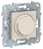 Светорегулятор поворотно-нажимной Schneider Electric Unica New универсальный (в т.ч. для led ламп), без нейтрали, бежевый