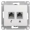 SE GLOSSA РОЗЕТКА двойная RJ11+RJ45, кат.5E, БЕЛЫЙ