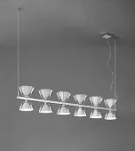Franco Light светильник подвесной JO, плафоны из стекла белого цвета,  дл 130см, выс 105см, 6xG9 max 40 W, хром