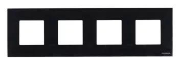 Abb NIE Рамка 4-постовая, серия Zenit, стекло чёрное