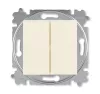 ABB Levit слоновая кость / белый Выключатель 2-х клавишный комбинир. (перекл. + кнопка 1но+1нз)