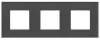 Abb NIE Рамка 3-постовая, 2-модульная, серия Zenit, стекло Графит