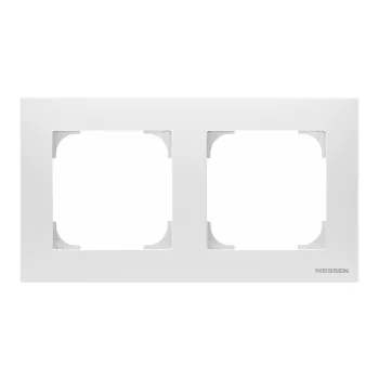 Abb NIE Рамка 2-постовая, серия SKY, цвет альпийский белый (серое основание)