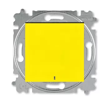 ABB Levit жёлтый / дымчатый чёрный Выключатель 1-но клавишный простой с подсветкой