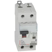 Автоматический выключатель дифференциального тока (АВДТ) Legrand DX3, 25A, 30mA, тип AC, кривая отключения C, 2 полюса, 6kA, электро-механического типа, ширина 2 модуля DIN