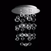 Leucos светильник потолочный Ether S, прозрачное стекло, 60х110 см, 5x50W G53, блестящий металл