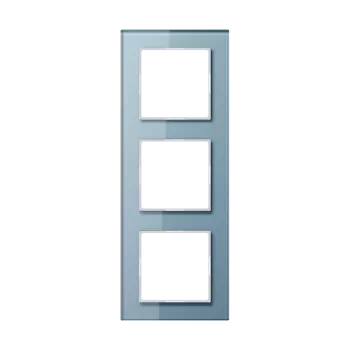 Рамка Jung A creation на 3 поста, универсальная, стекло серо-голубое