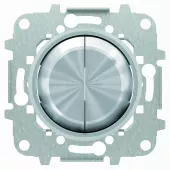 Выключатель двухклавишный проходной Abb Skymoon, на клеммах, кольцо хром, нержавеющая сталь