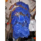 BIEMME Подвес Nuvola, муранское синее стекло, диам 400мм, выс 600мм, 6х40WG9, хром