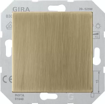 Светорегулятор клавишный Gira ClassiX для ламп накаливания 230в и обмоточных трансформаторов 12в, без нейтрали, бронза