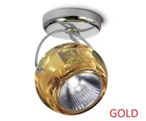 Fabbian Светильник настенно-потолочный Beluga Colour 1х75W GU10 желтое стекло, арматура цвета золото (основная картинка некорректная, на ней арматура цвета хром)