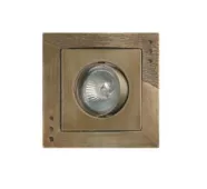 Jiso светильник встраиваемый в потолок квадратный, отделка shine antique, D=12,3 см, Gx5,3 12V 50W