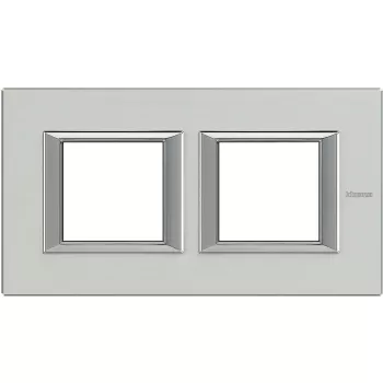 Рамка Bticino Axolute прямоугольная на 2 поста, горизонтальная, зеркальный алюминий