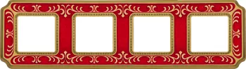 Рамка Fede Siena на 4 поста, универсальная, ruby red