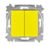 ABB Levit жёлтый / дымчатый чёрный Выключатель кнопочный 2-х клавишный