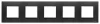 Abb NIE Рамка 5-постовая, 2-модульная, серия Zenit, цвет антрацит
