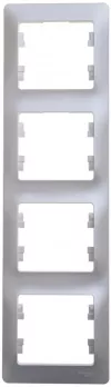 Рамка Schneider Electric Glossa на 4 поста, вертикальная, перламутр