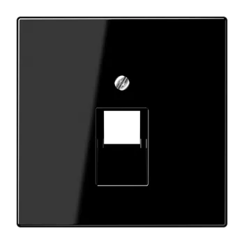 Крышка для одинарной телефонной и компьютерной розетки UAE; черная LS969-1UASW Jung