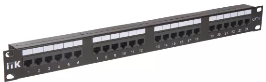 ITK 1U патч-панель кат.6 UTP, 24 порта (Dual)