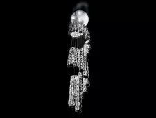 IDL Luce da vivere светильник под галогеновую лампу, Bamboo, плафон - стекло мурано с хромированным декором, диам 45см, выс 230см 6*35W GU10, хром