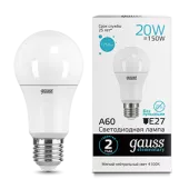 Лампа Gauss Elementary A60 20W 1600lm 4100K E27 LED 220V