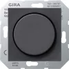 Светорегулятор поворотно-нажимной Gira System 55 для ламп накаливания 230в, электронных и обмоточных трансформаторов 12в, без нейтрали, антрацит
