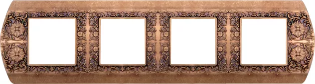 Рамка Fede Sanremo на 4 поста, универсальная, rustic copper