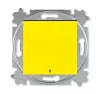 ABB Levit жёлтый / дымчатый чёрный Выключатель 1-но клавишный проходной с контрольной подсветкой