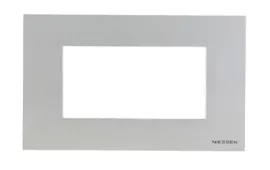Abb NIE Рамка итальянского стандарта на 4 модуля, серия Zenit, цвет серебристый