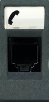Abb NIE Розетка телекоммуникационная на 6 контактов, 1-модульная, тип RJ12, серия Zenit, цвет антрац