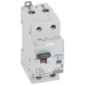 Автоматический выключатель дифференциального тока (АВДТ) Legrand DX3, 32A, 300mA, тип AC, кривая отключения C, 2 полюса, 6kA, электро-механического типа, ширина 2 модуля DIN