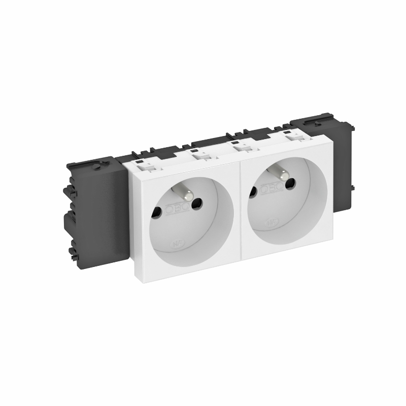 

OBO Bettermann Розетка двойная 0° Modul45connect франц. стандарт, 250 В, 16A (черный) STD-F0C SWGR2