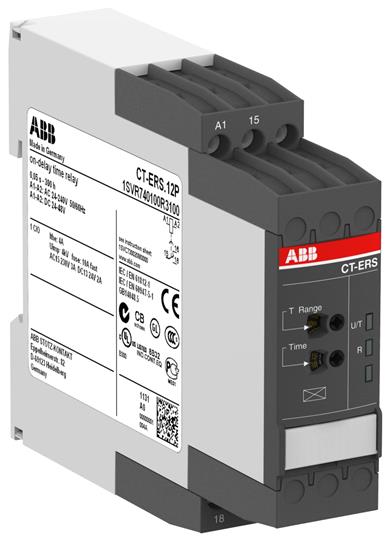 

Abb SST Реле времени CT-ERS.12P (задержка на включ.) 24-240B AC, 24-48B DC, 0.05c..300ч, 1ПК, пружи