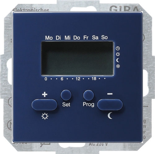 Терморегулятор для тёплого пола программируемый Gira S-Color, синий