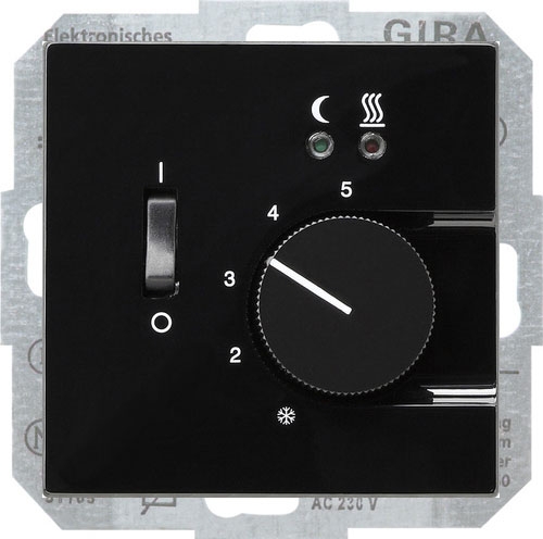 Терморегулятор для тёплого пола Gira S-Color, черный