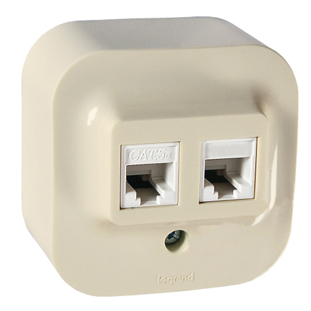 

Роз RJ11+RJ45 кат5UTP СЛНК, Слоновая кость, Quteo