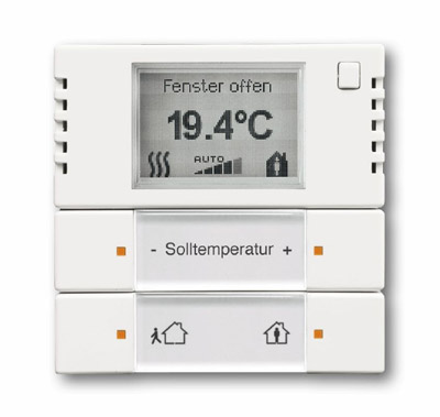 Abb EIB 6124/01-884-500 Терморегулятор комнатный с дисплеем, FM, белый бархат