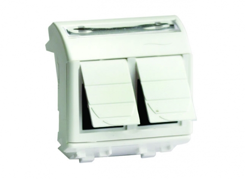 DKC Компьютерная розетка RJ-45 кат5Е 2 разъема PcNet белая 2мод 1745₽