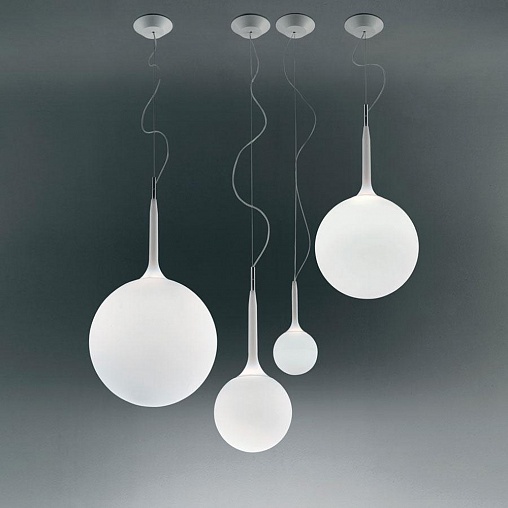 Artemide Decorative  подвес Castore Sospensione 25, белое стекло, H72-222см, D25см, E 27, пластик