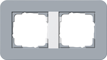 Рамка Gira E3 на 2 поста универсальная серо-голубойбелый глянцевый 2140₽