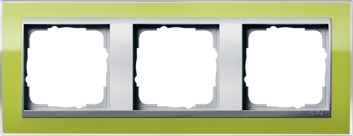 Рамка Gira Event Clear на 3 поста универсальная зеленыйалюминий 3133₽