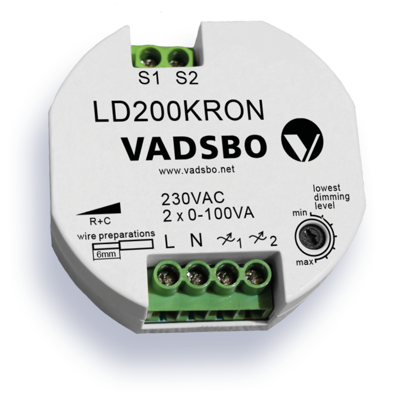 

Vadsbo LED-диммер, 2 канала х 100 Вт снейтралью