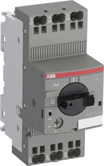 

ABB SST Автоматич.выключ. MS132-20K 100 кА с втычными клеммами с регулир. тепловой защитой 16A-20А К, SST