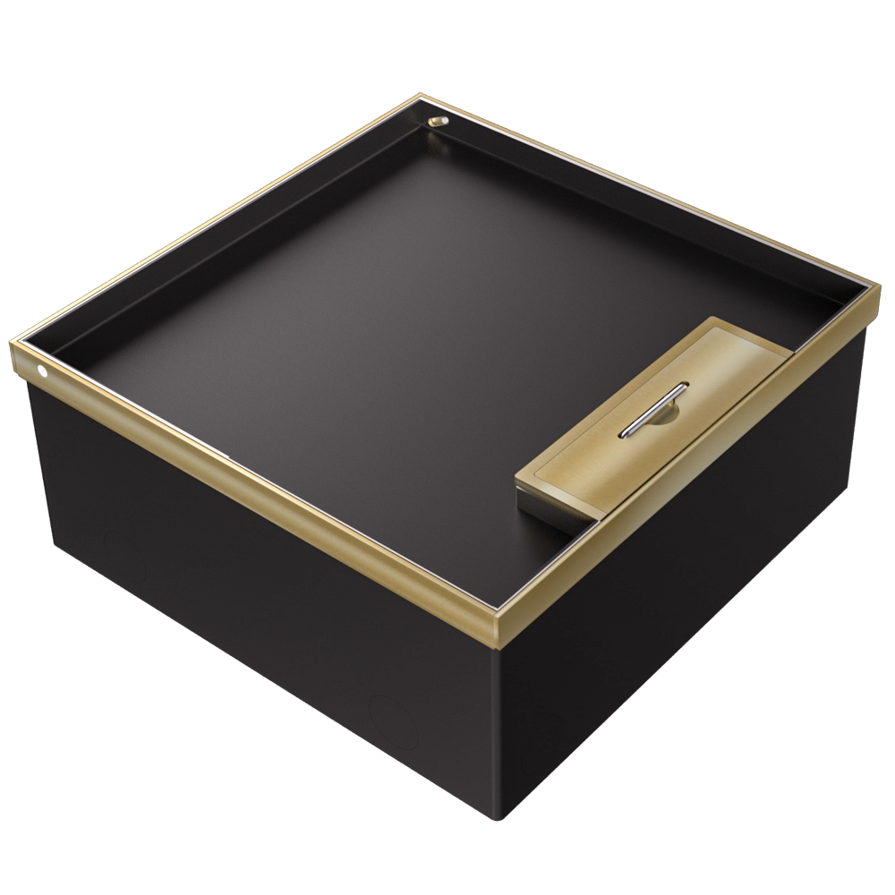 Лючок для электроустановочных изделий стандарта 45х45 горизонтальная установка 12 модулей 45х45мм крышка выравнивается в уровень с напольным покрыти 41091₽