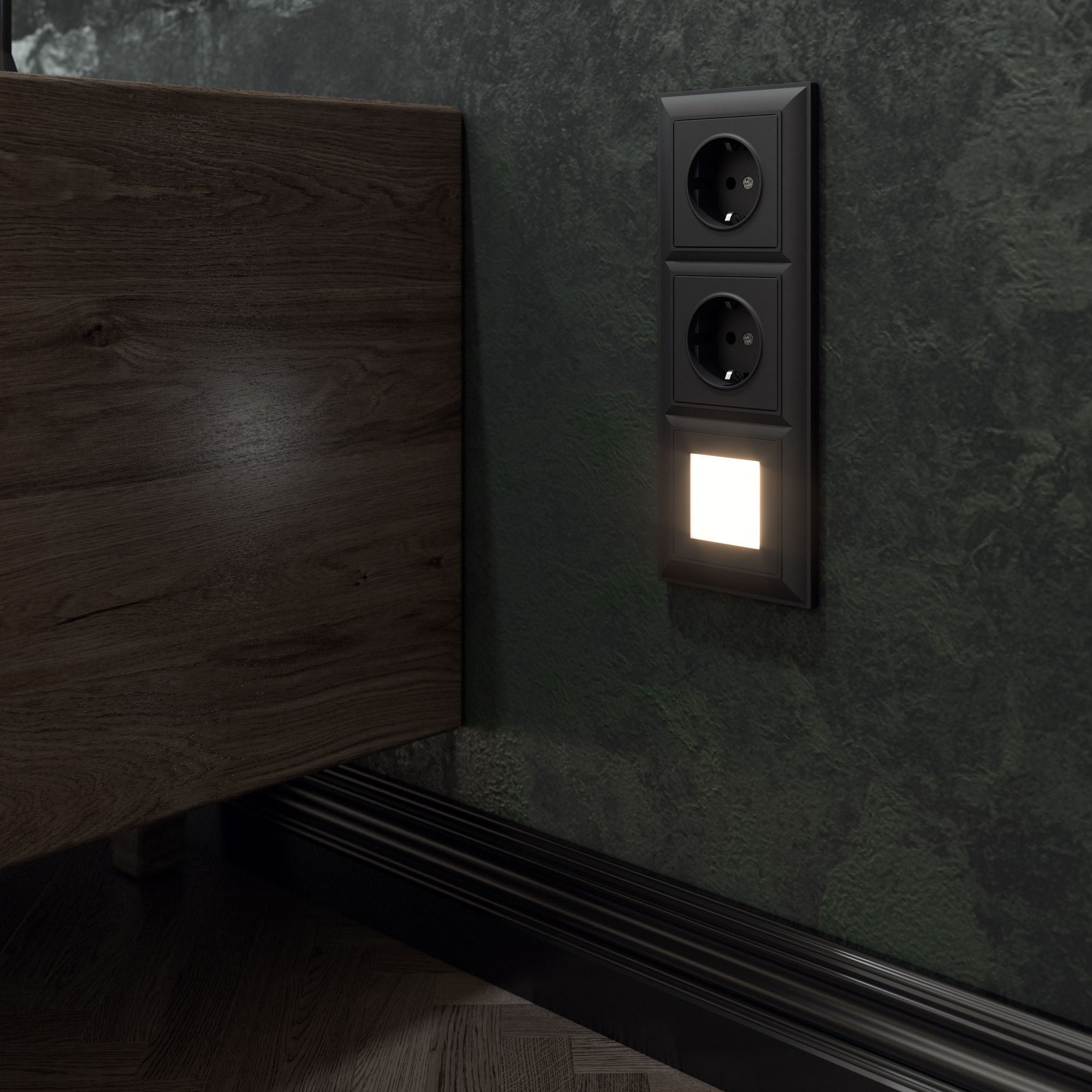 

Werkel черный матовый Встраиваемая LED подсветка плоская, Встраиваемые механизмы черные