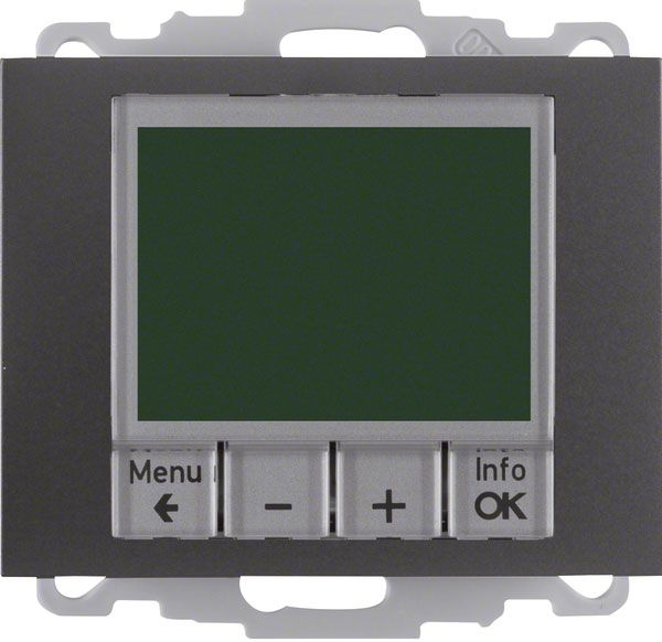 Терморегулятор для тёплого пола программируемый Berker K.1; K.5, антрацит матовый