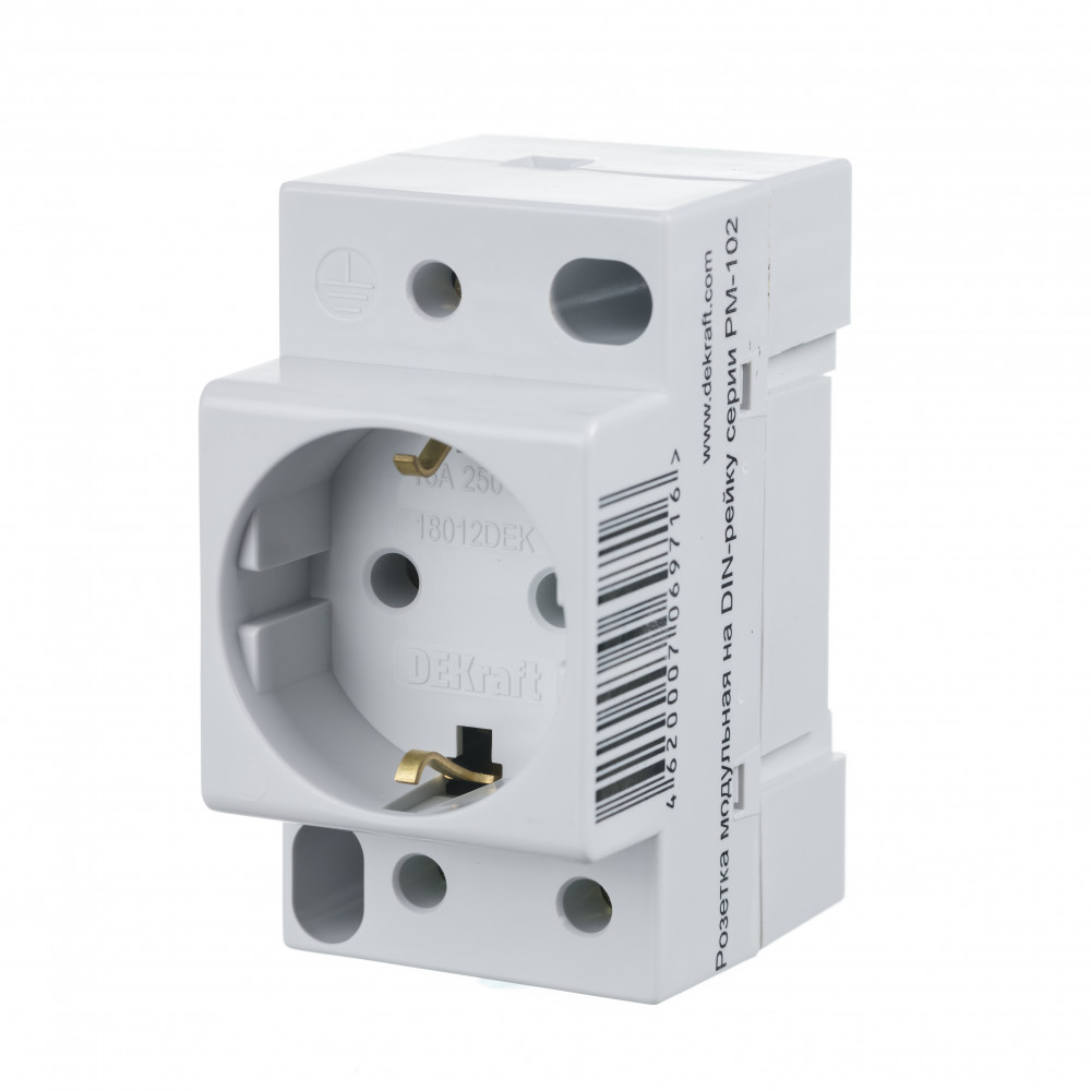 SE Розетка модульная на DIN-рейку 2PPEN 16A РМ-102 220В DEKraft 406₽