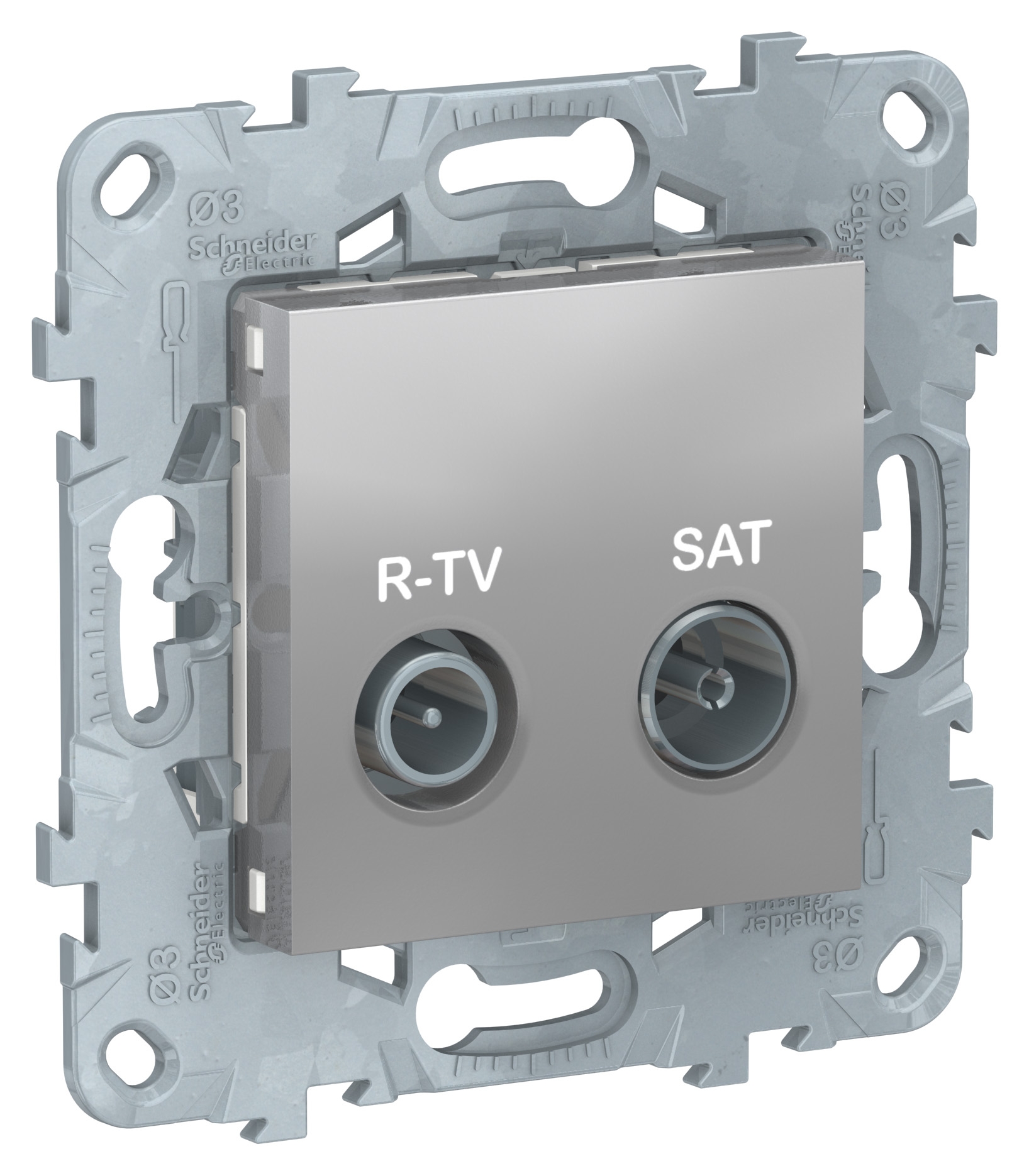 Розетка телевизионная проходная Schneider Electric Unica New 2-й разъем, алюминий